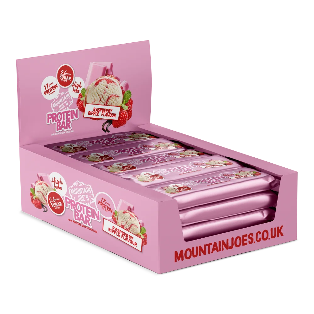 Mountain Joe's Protein Bar 12x55g Raspberry Ripple