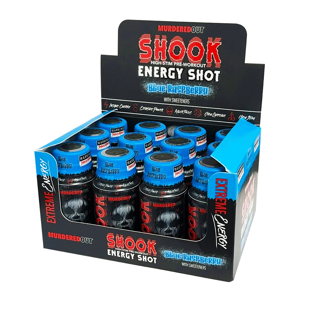 Murdered Out Shook Energy Shot 12x60ml Blue Raspberry