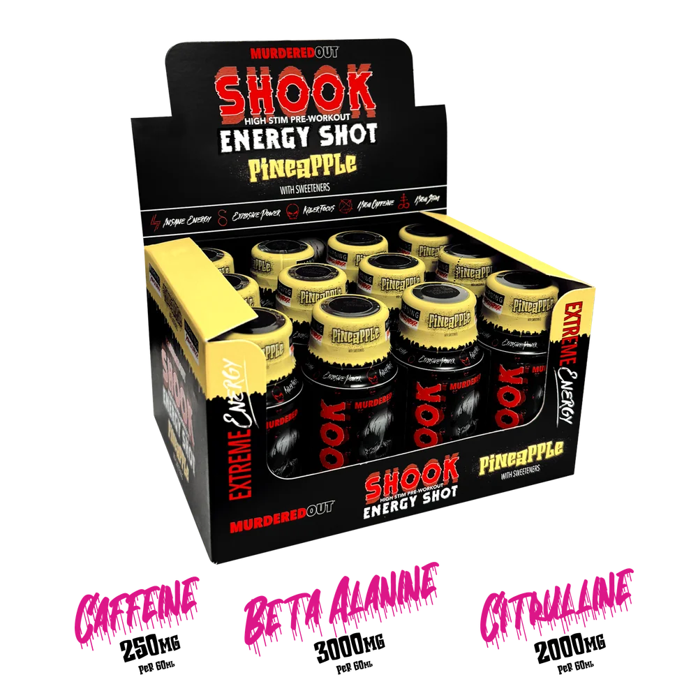 Murdered Out Shook Energy Shot 12x60ml Pineapple