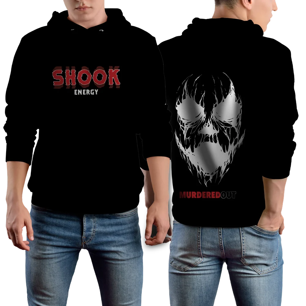 Murdered Out Shook Hoodie Medium Black