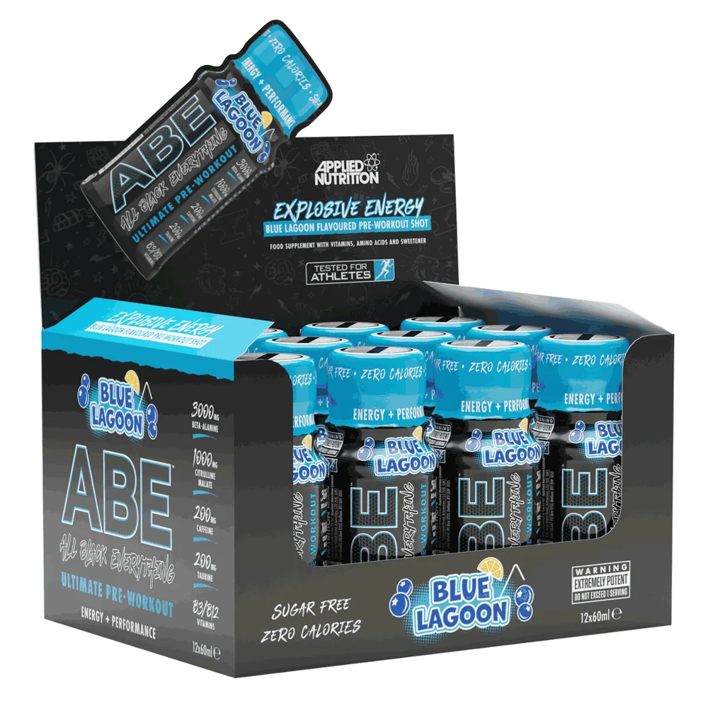 Applied Nutrition ABE (All Black Everything) Shots 12x60ml Blue Lagoon