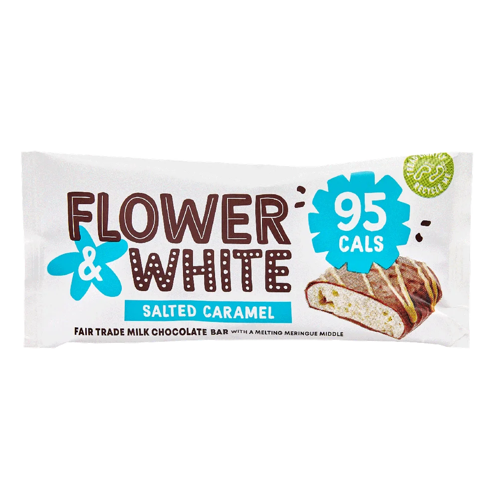 Flower & White Meringue Bar 12x20g Salted Caramel